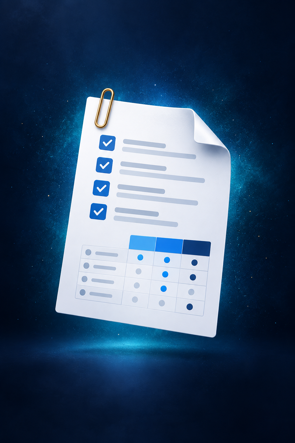 Illustrated SaaS plan checklist and matrix